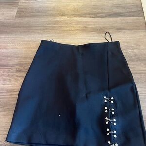 Elegant Black Skirt with Lace-Up Detail